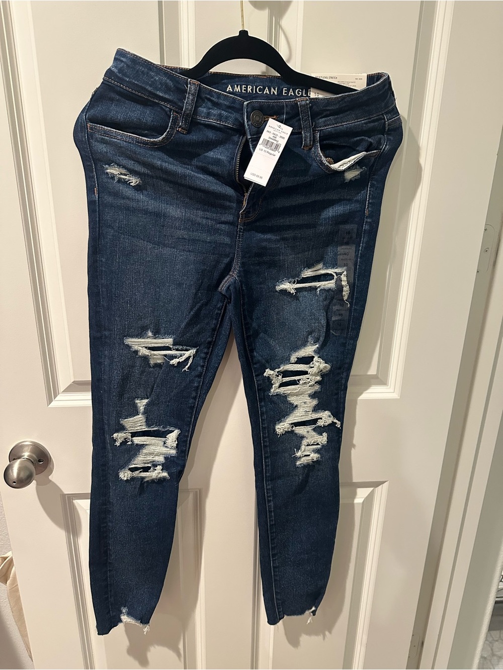American Eagle Outfitters Ripped Dark Blue Skinny Jeans